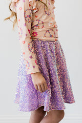 Purple Sequin Twirl Skirt