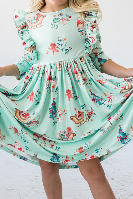 Believe in Your Elf Ruffle Twirl Dress