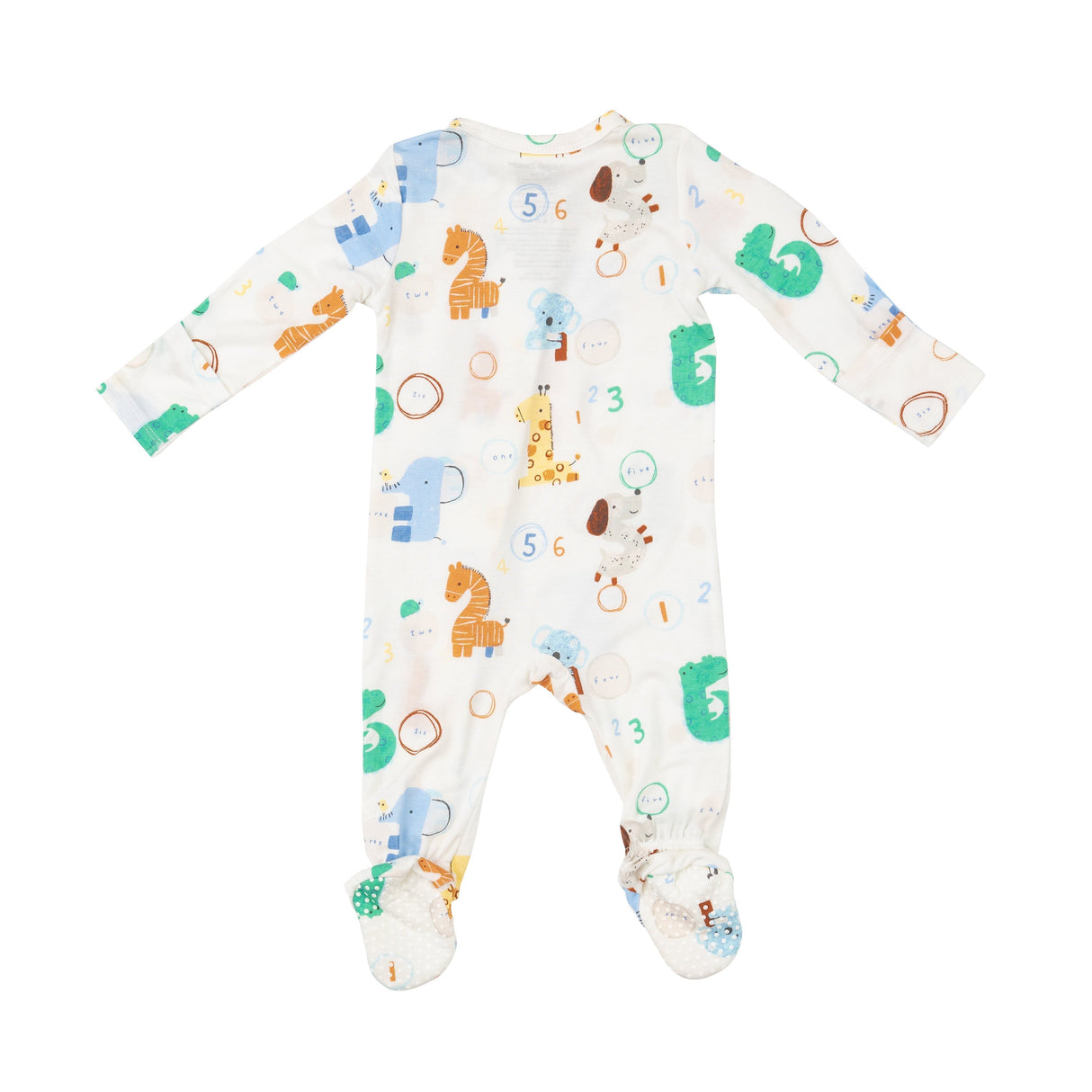 2 Way Zipper Footie - Animal Numbers - HoneyBug 