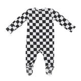 2 Way Zipper Footie - Checkerboard - HoneyBug 