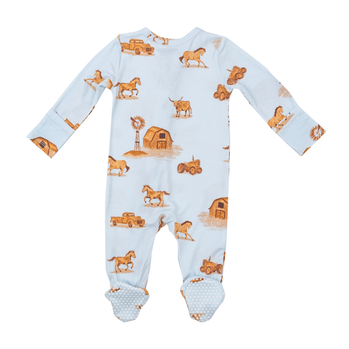 2 Way Zipper Footie - Cowboy Ranch - HoneyBug 