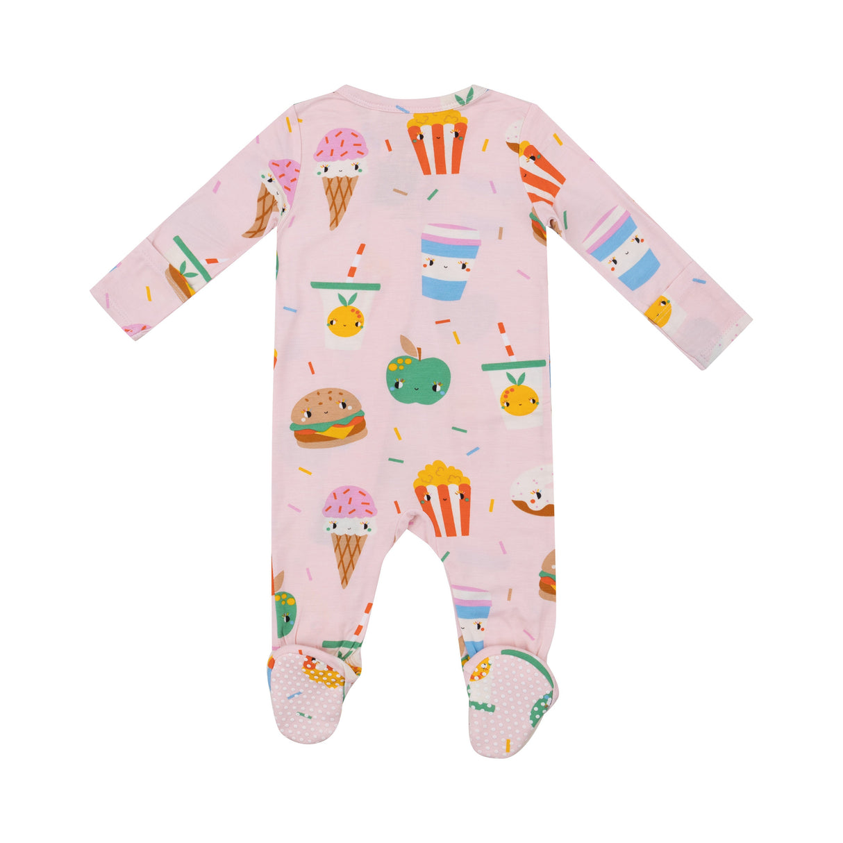 2 Way Zipper Footie - Send Snacks Pink - HoneyBug 