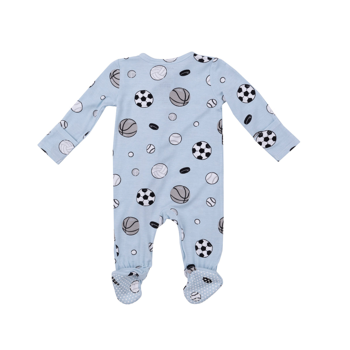 2 Way Zipper Footie - Sports Ball Blue - HoneyBug 