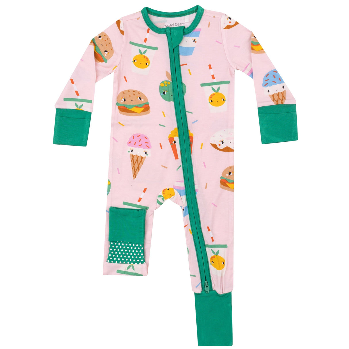 2 Way Zipper Romper - Send Snacks Pink - HoneyBug 