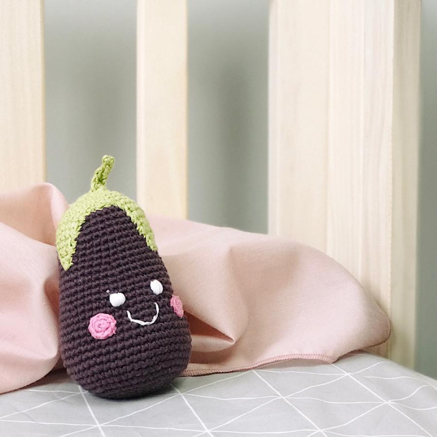 Pretend Play Food Rattle - Eggplant