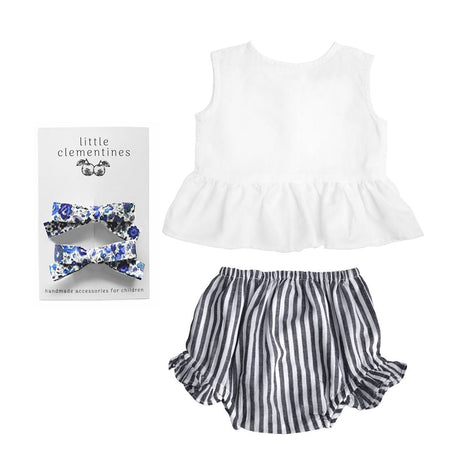 Louelle Liberty Bow Gift Set, Harbor Island Stripe - HoneyBug 