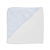 Hooded towel and wash glove | pale blue gingham - HoneyBug 