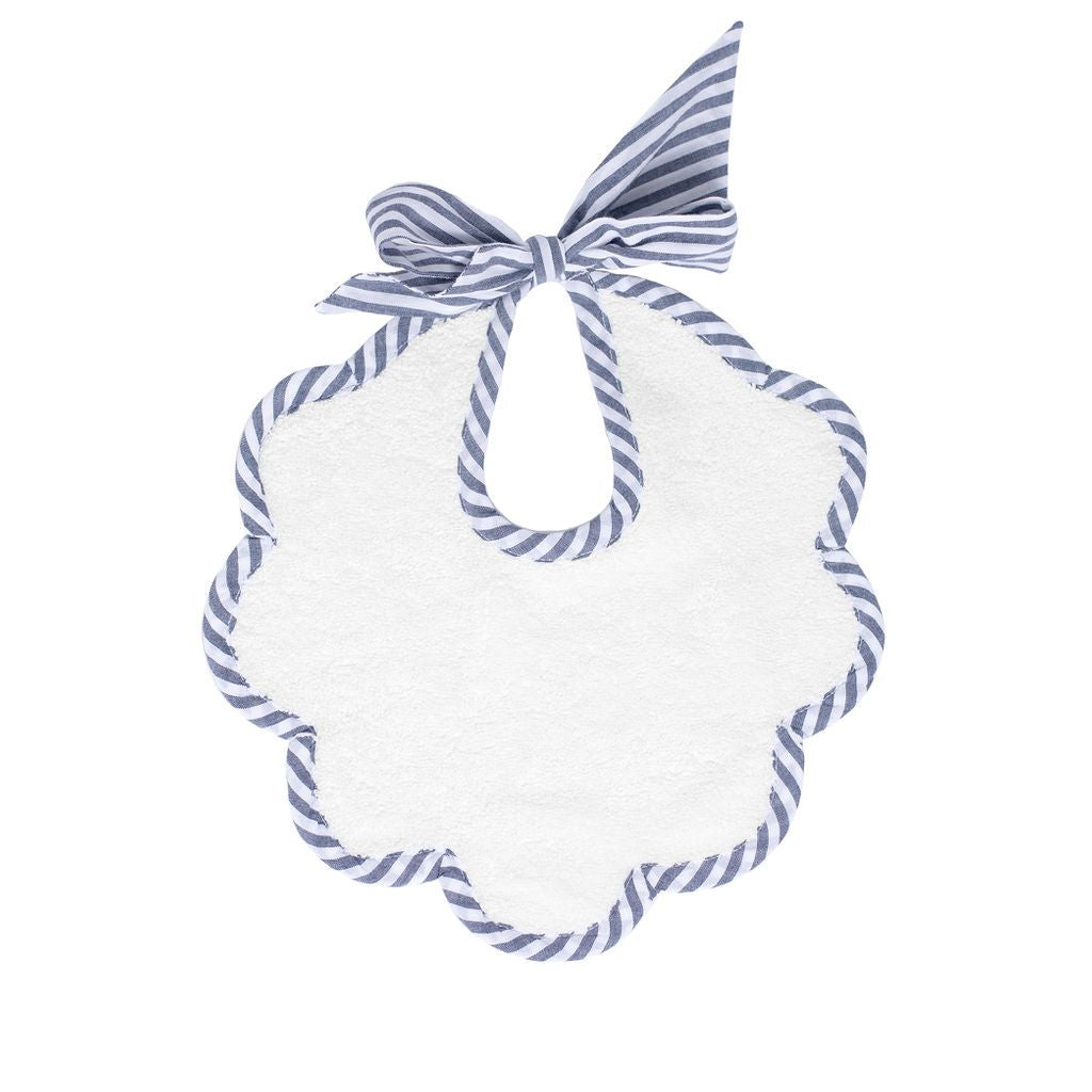 Scalloped bib | Harbor Island stripe