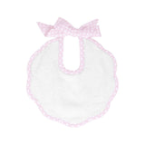 Scalloped bib | dusty pink gingham