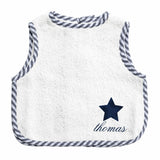 Monogrammed Apron bib | Harbor Island stripe - HoneyBug 