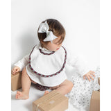 Gift Set Double Button Frill Blouse & Tartan Frill  Bloomer & Newborn Bib - HoneyBug 