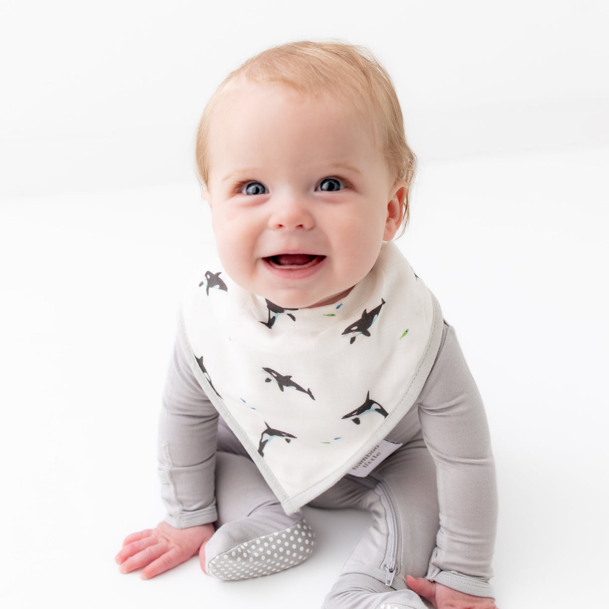 Orca & Blue Dash Bib Set - HoneyBug 