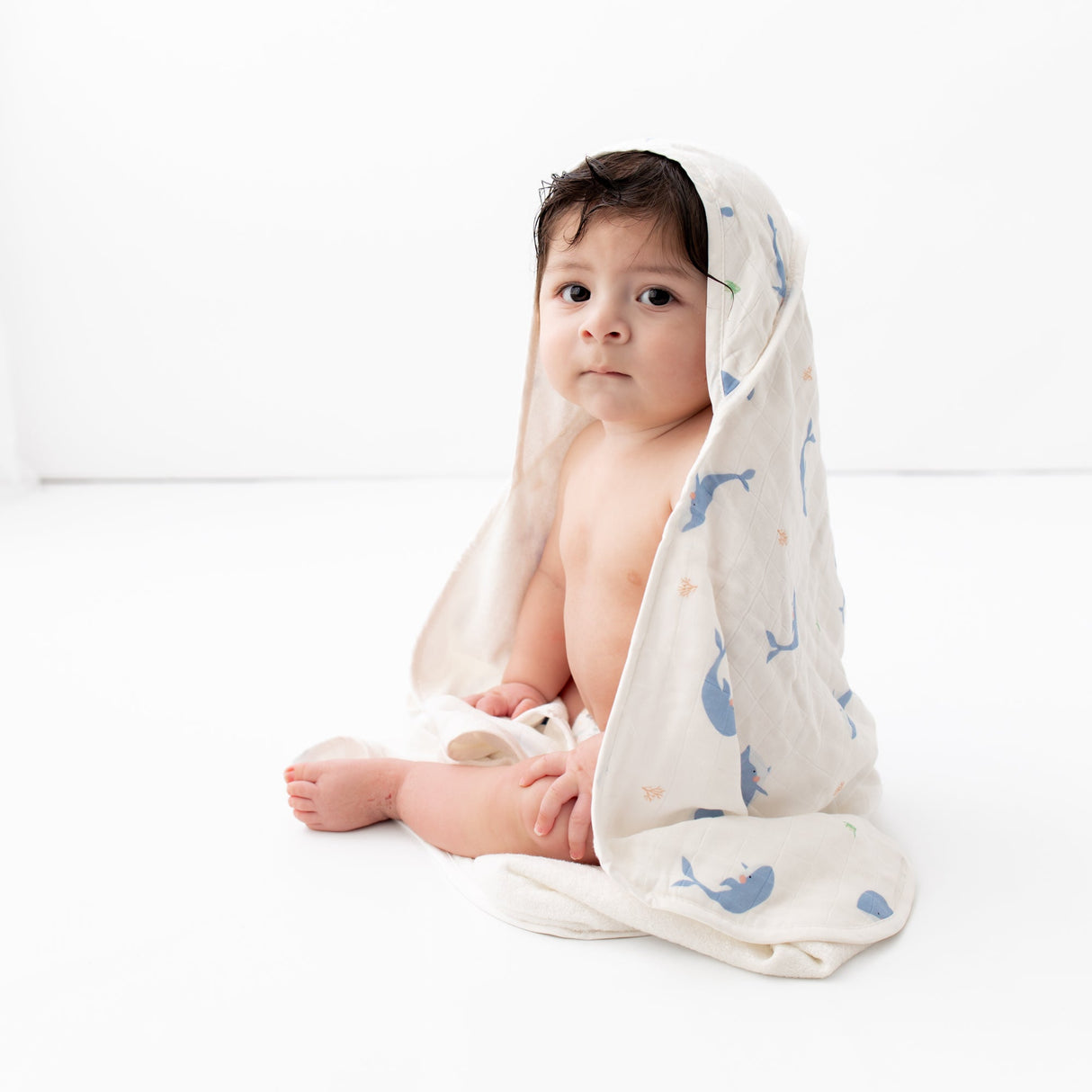 Whale Hooded Towel Set - HoneyBug 