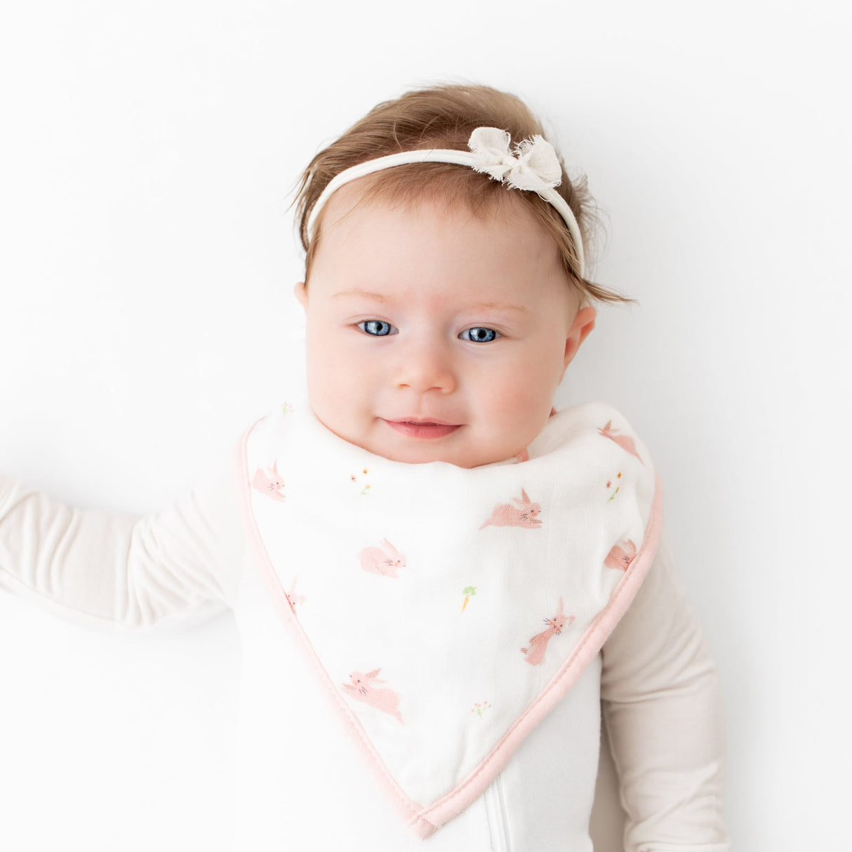 Bunny & Pink Wave Bib Set