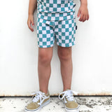 BAMBOO JOGGER SHORTS- Sage Check