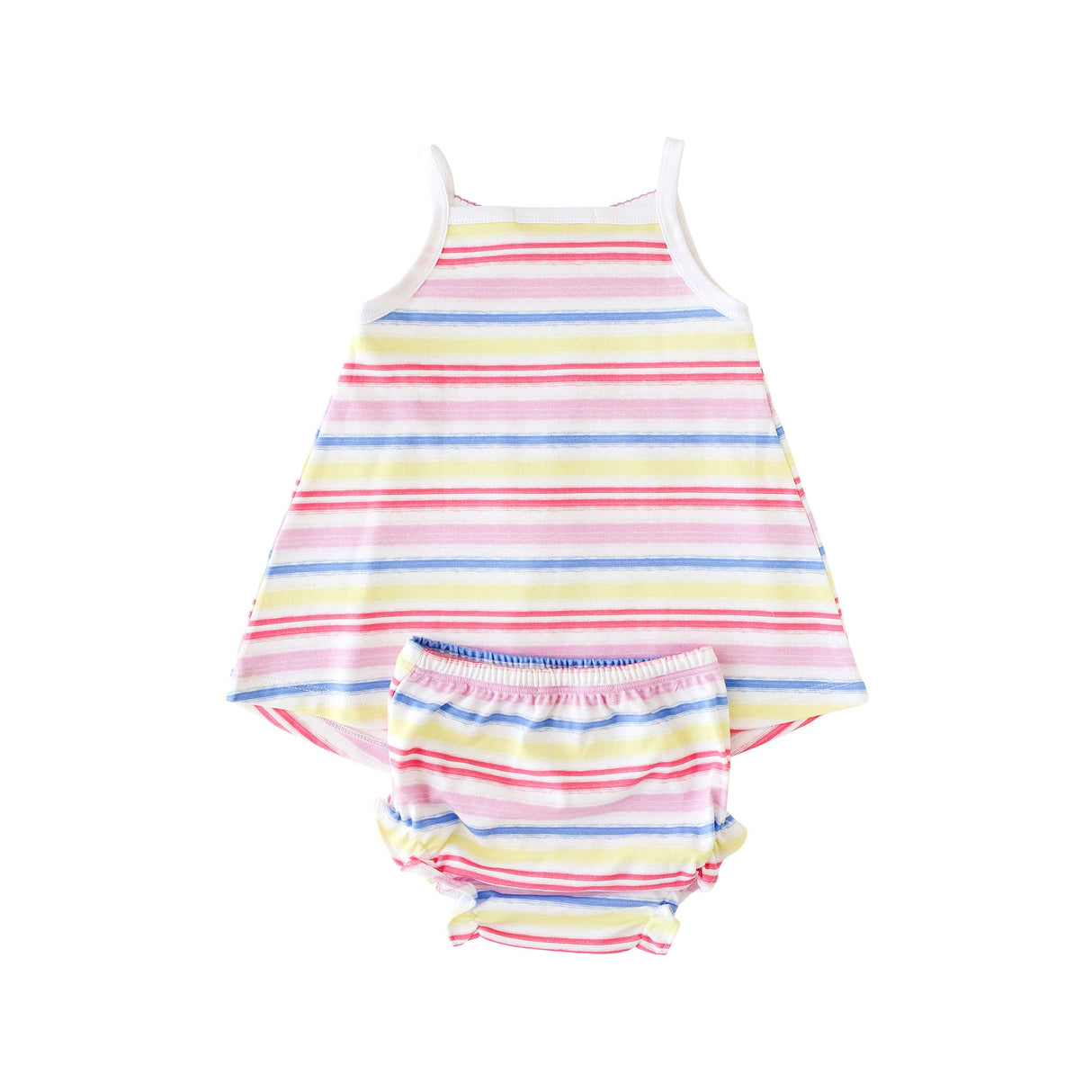 Rainbow Stripe Smocked Tank Dress