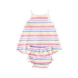 Rainbow Stripe Smocked Tank Dress