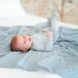 2 Pack Cotton Muslin Swaddle Blanket - Blue Leaf & Stripes