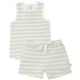 Organic Baby Toddler Tee & Shorts - Foam Stripes