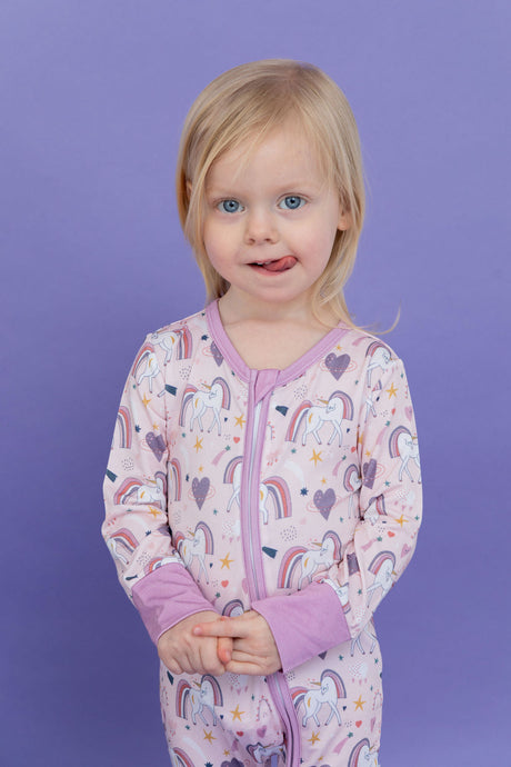 Convertible Zip Romper - Unicorn Dreams - HoneyBug 