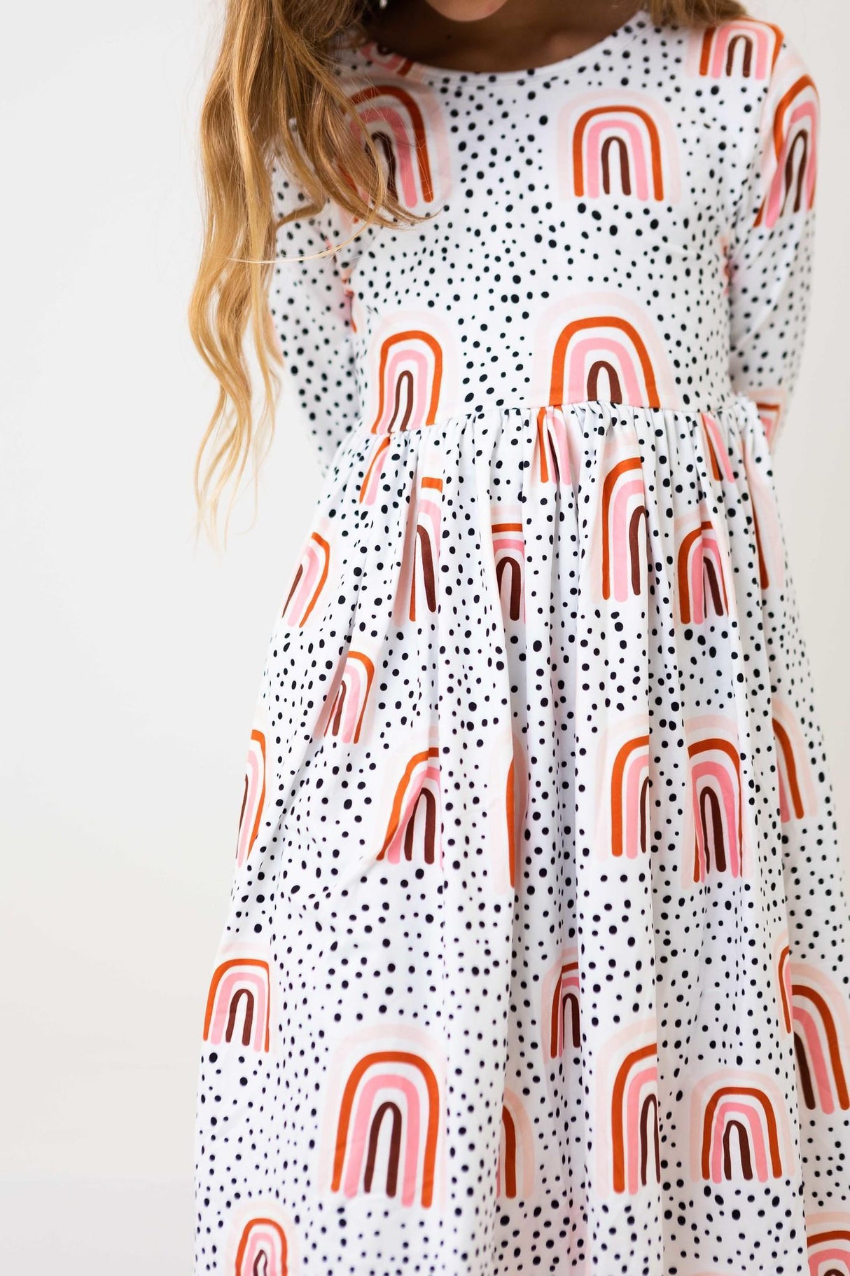 Peach Rainbow Twirl Dress