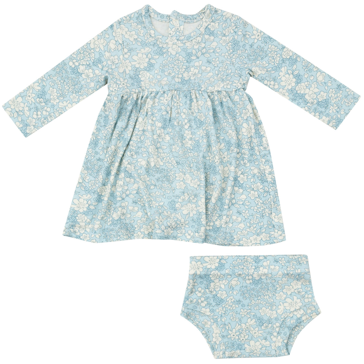 Simple Dress And Bloomer - Blue Meadow Floral