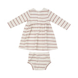 Simple Dress And Bloomer - Modal Rib French Stripe -Misty Rose