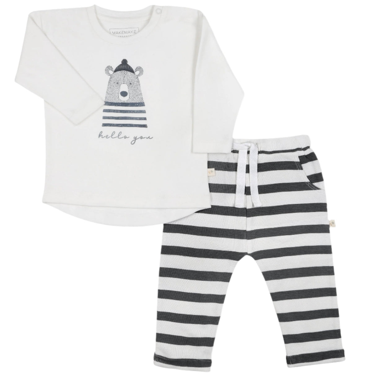 Organic Long Sleeve Tee & Pant Set - Hello You