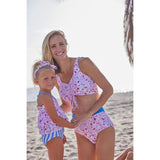 Beachside Footprints Two Piece Swimsuit - HoneyBug 