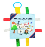 Massachusetts State Tag Toy Crinkle Square That Teaches Facts