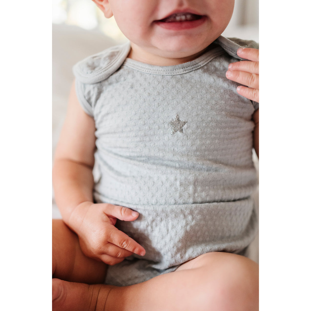 Cotton - Embroidered Heart and Star Collection-Romper - HoneyBug 