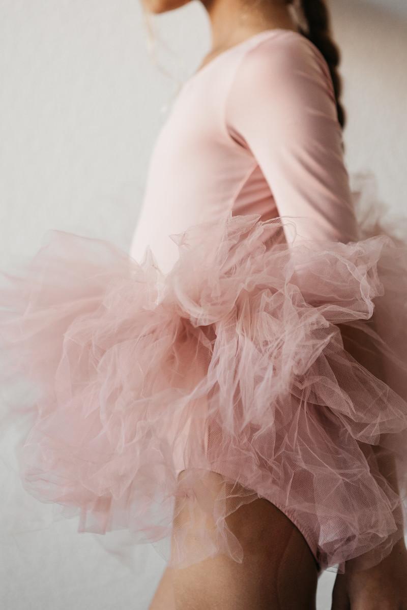 Vintage Pink 3/4 Tutu Leotard