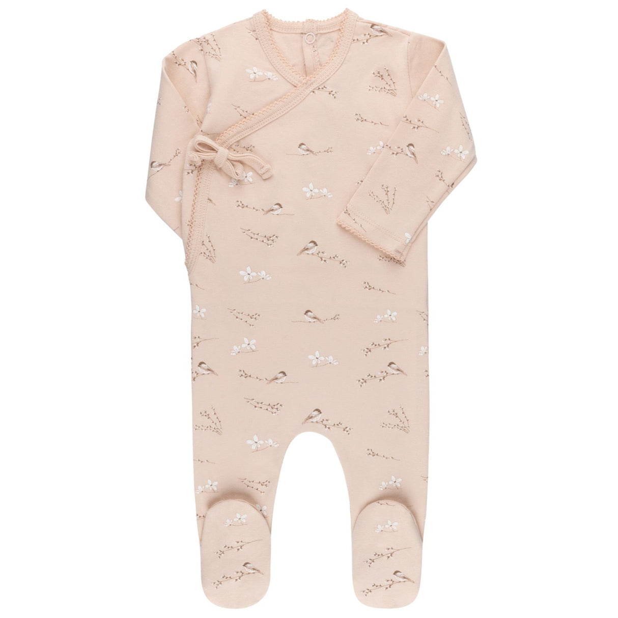 Jersey Cotton - Vintage Birds Collection - Footie - HoneyBug 