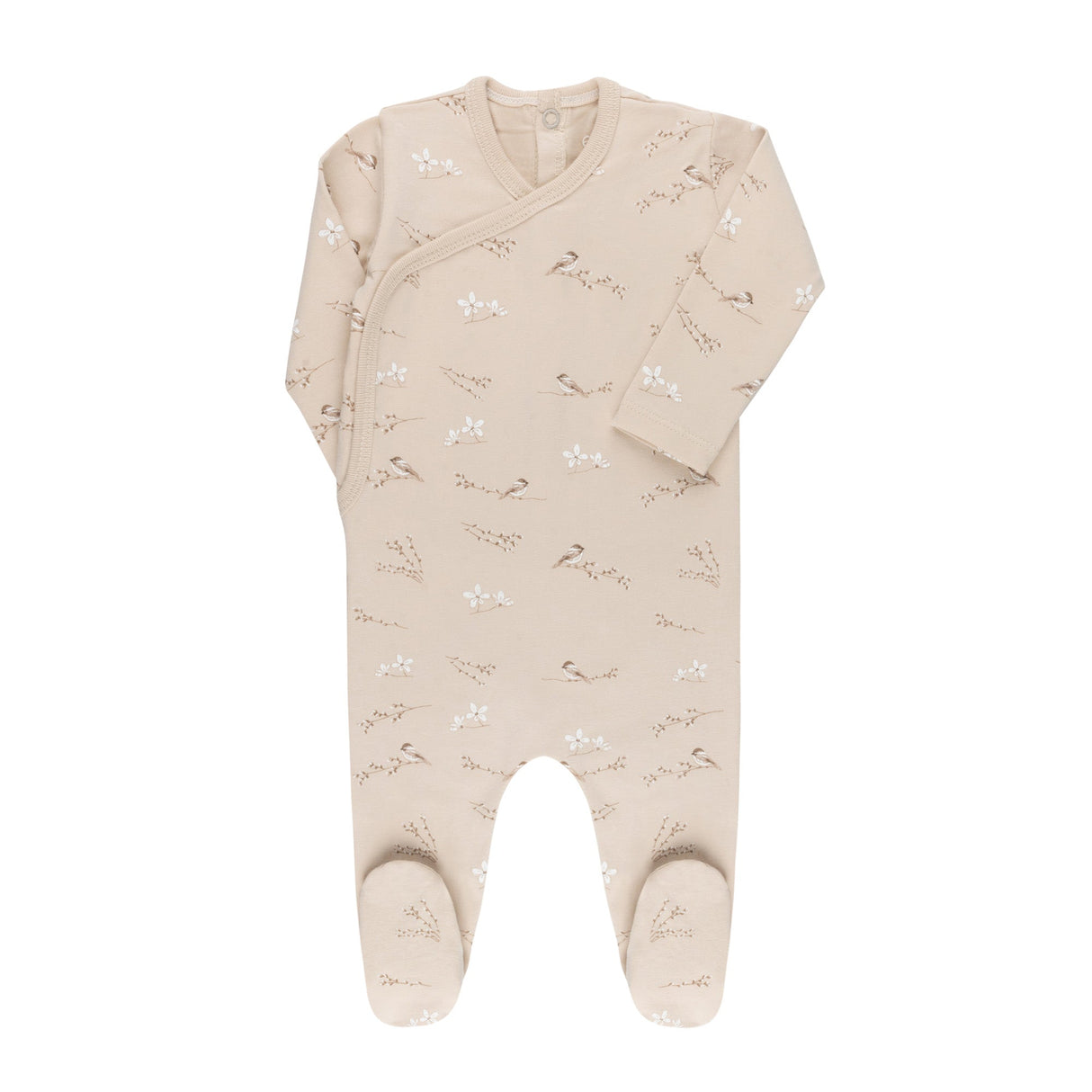 Jersey Cotton - Vintage Birds Collection - Footie - HoneyBug 