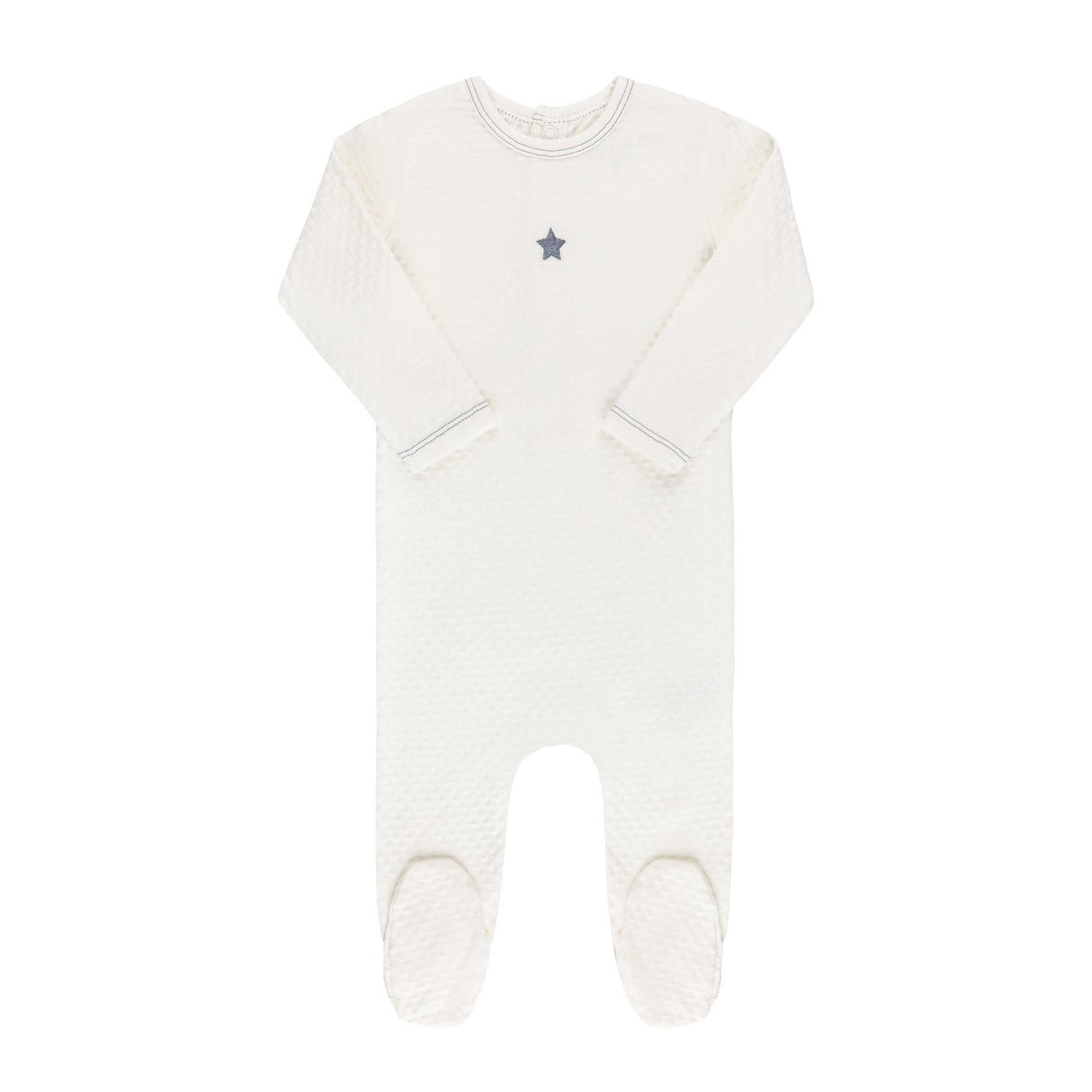 Cotton - Embroidered Heart and Star Collection - Footie - HoneyBug 