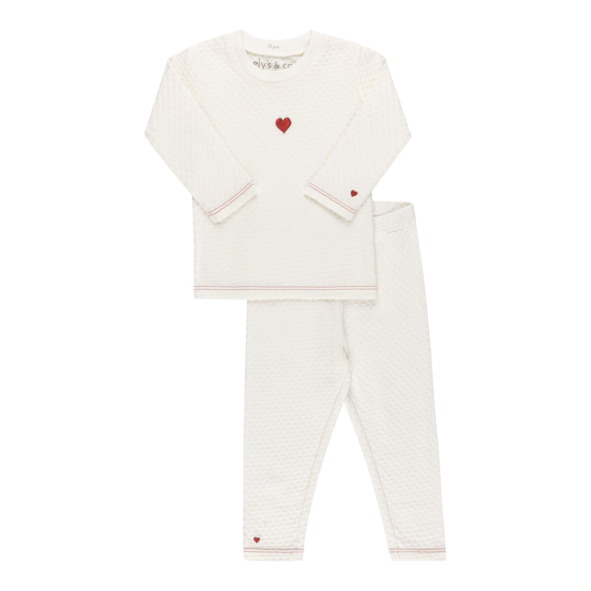 Cotton - Embroidered Heart and Star Collection- Lounge Set - HoneyBug 