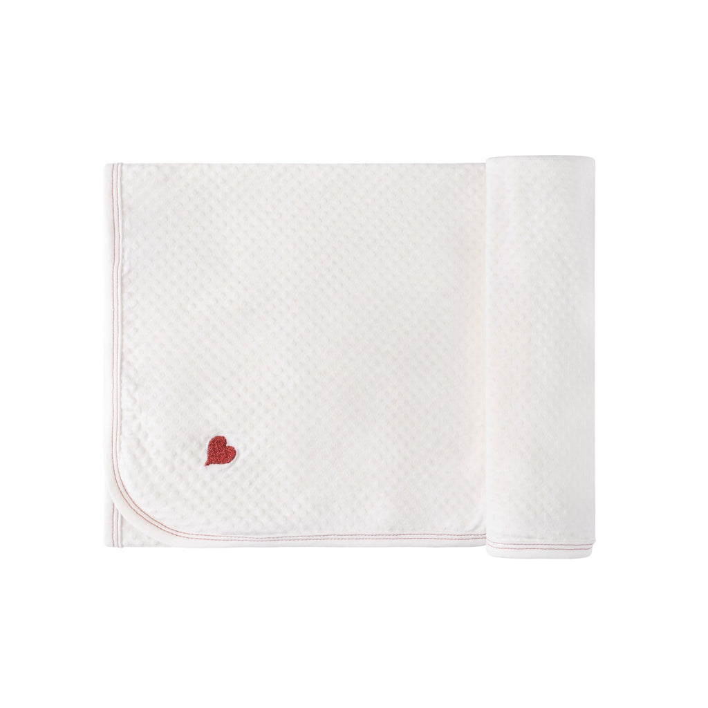 Cotton - Embroidered Heart and Star Collection - Blanket - HoneyBug 