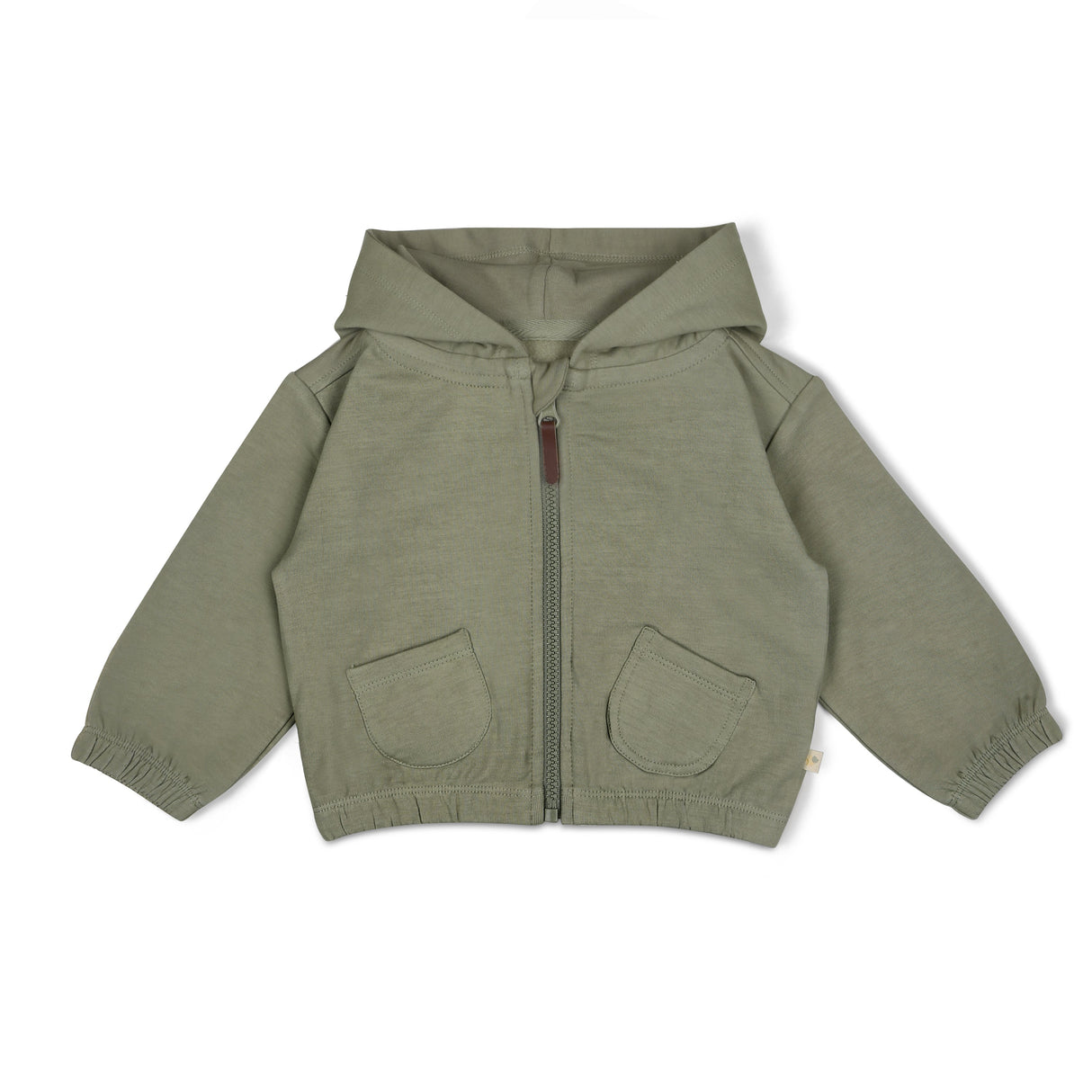 Organic Fleece Hooded Jacket - Olive