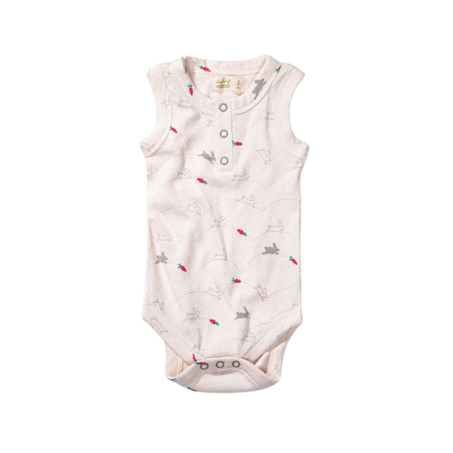 Bunnies Waffle Baby Tank Bodysuit - HoneyBug 