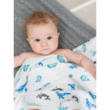 Deluxe Bamboo Swaddle - Whales - HoneyBug 