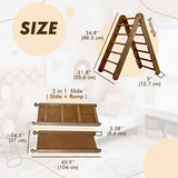 2in1 Montessori Climbing Frame Set: Triangle Ladder + Slide Board/Ramp – Chocolate