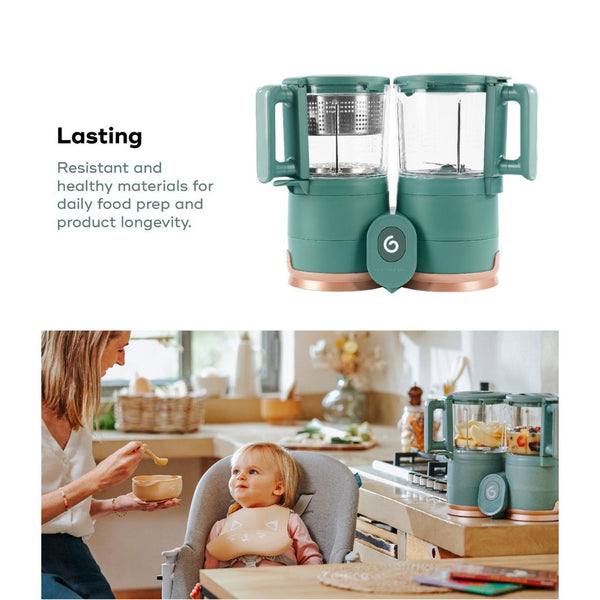 Duo Meal Glass - Baby Food Maker (Blender and Steamer) + Free Natural Food Containers - HoneyBug 
