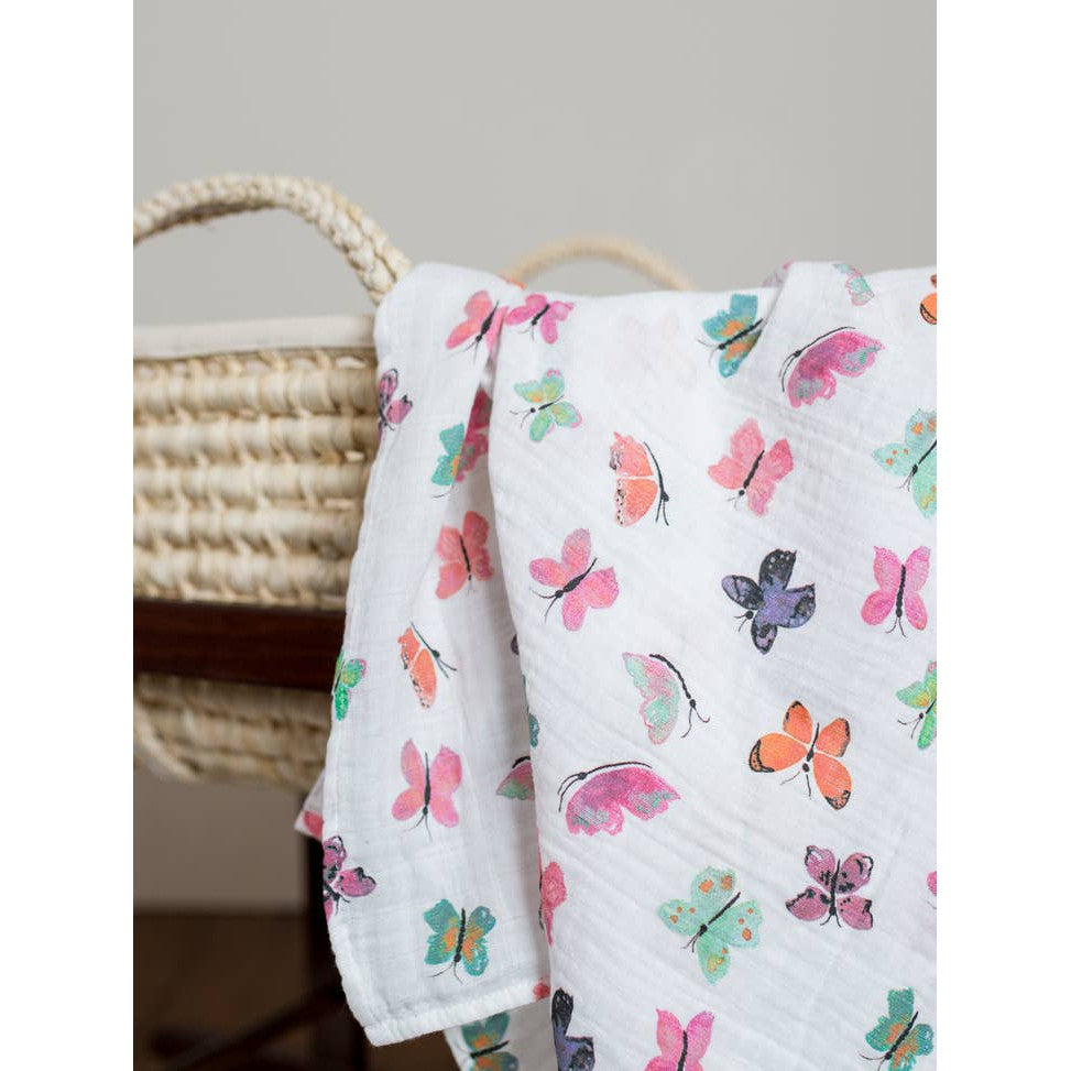 Classic Muslin Swaddle - Butterflies - HoneyBug 