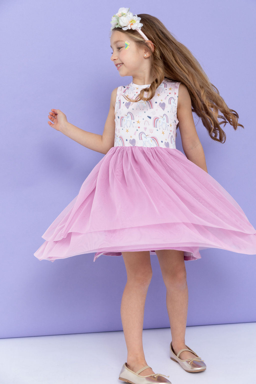 Bamboo Tulle Dress - Unicorn Dreams