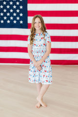 Proudly Patriotic S/S Pocket Twirl Dress