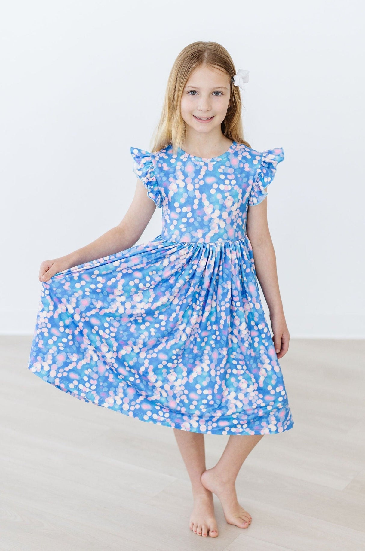 Shimmer & Shine Flutter Sleeve Twirl Dress