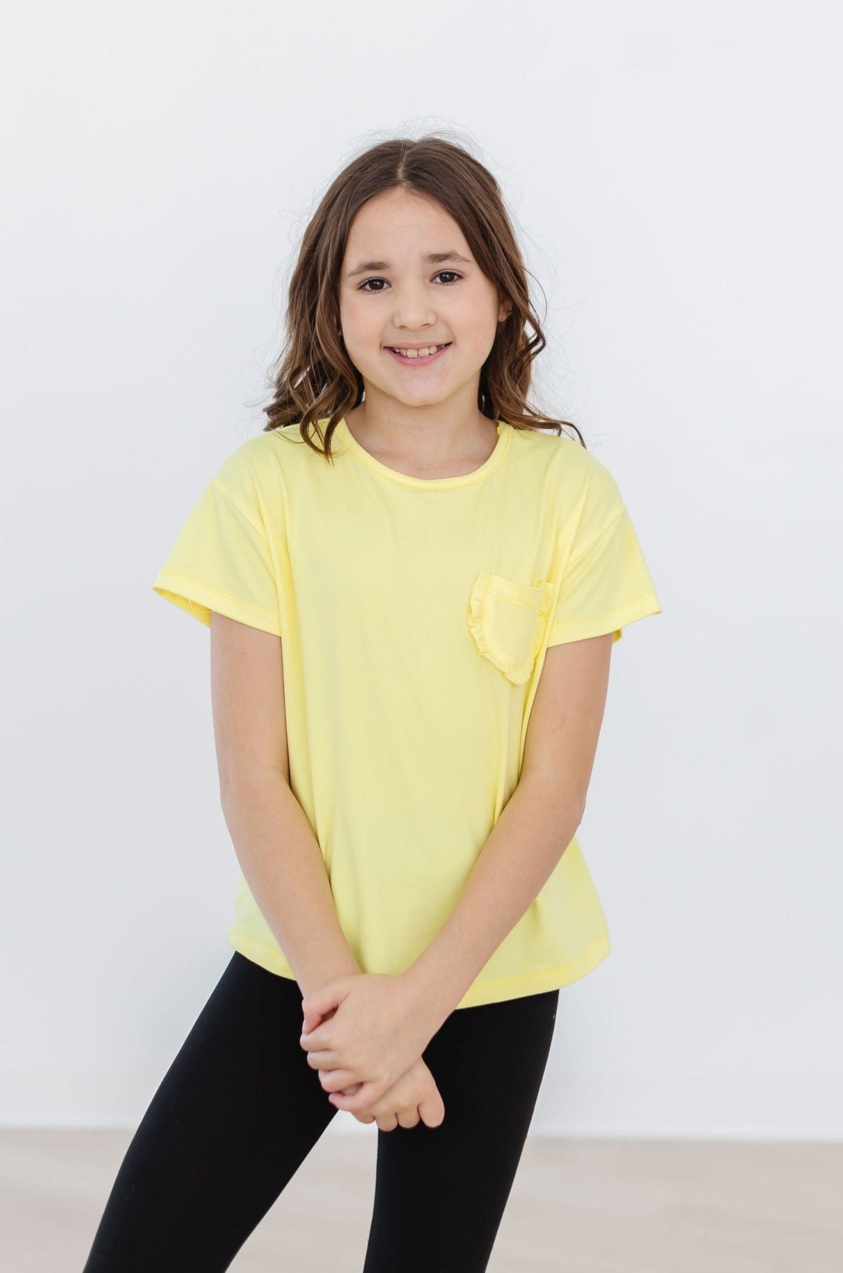 Yellow Ruffle Pocket Tee