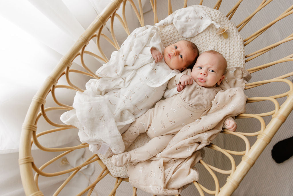 Bamboo Muslin Swaddle - Vintage Birds Collection