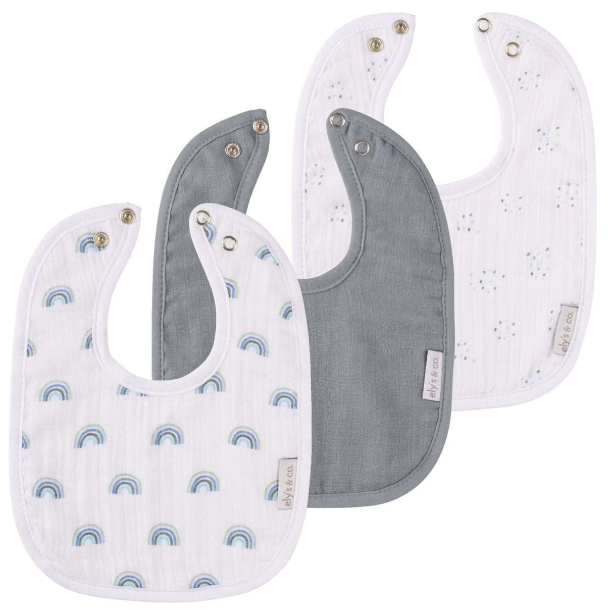 3 Pack Muslin Terry Bibs - HoneyBug 