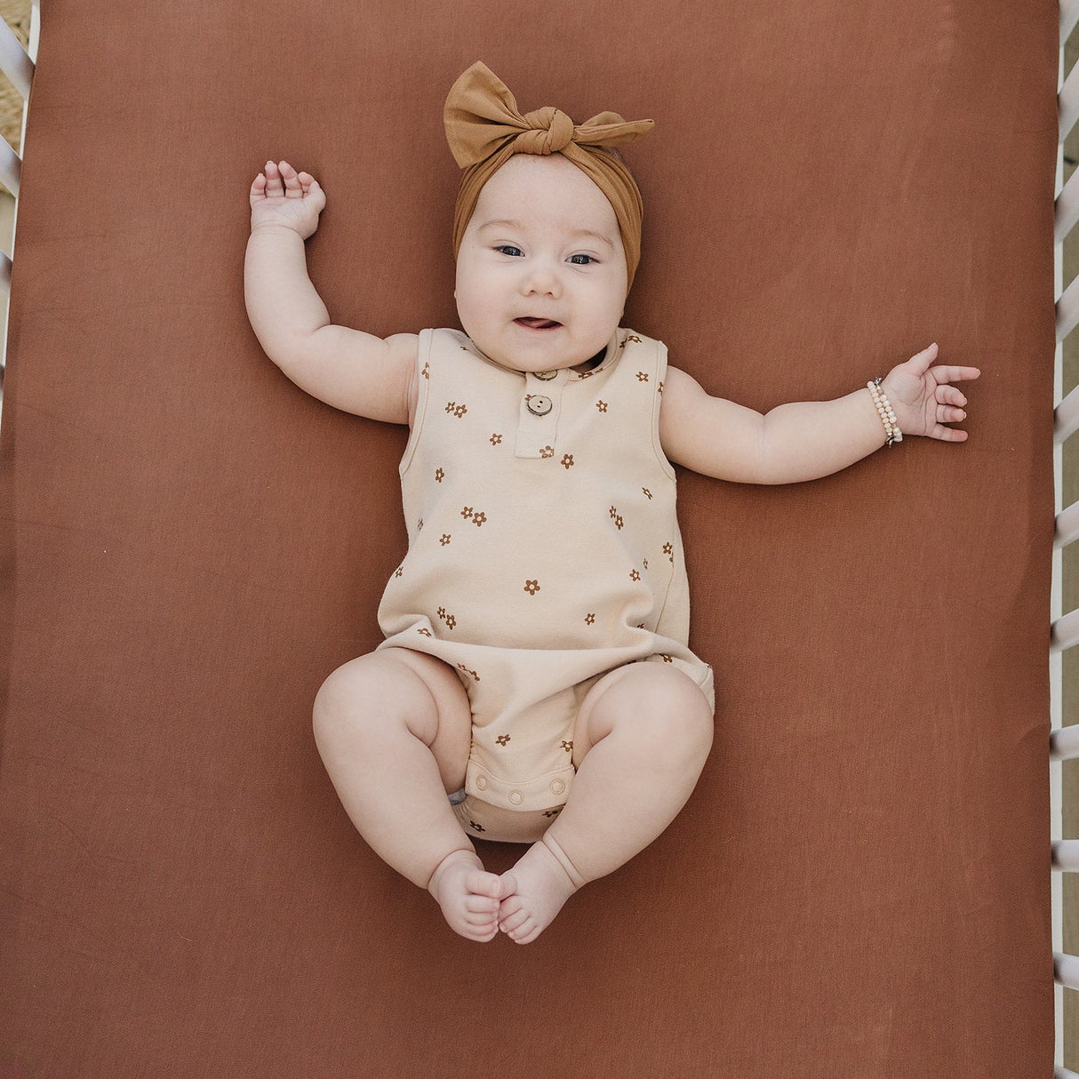 Rust Bamboo Stretch Crib Sheet